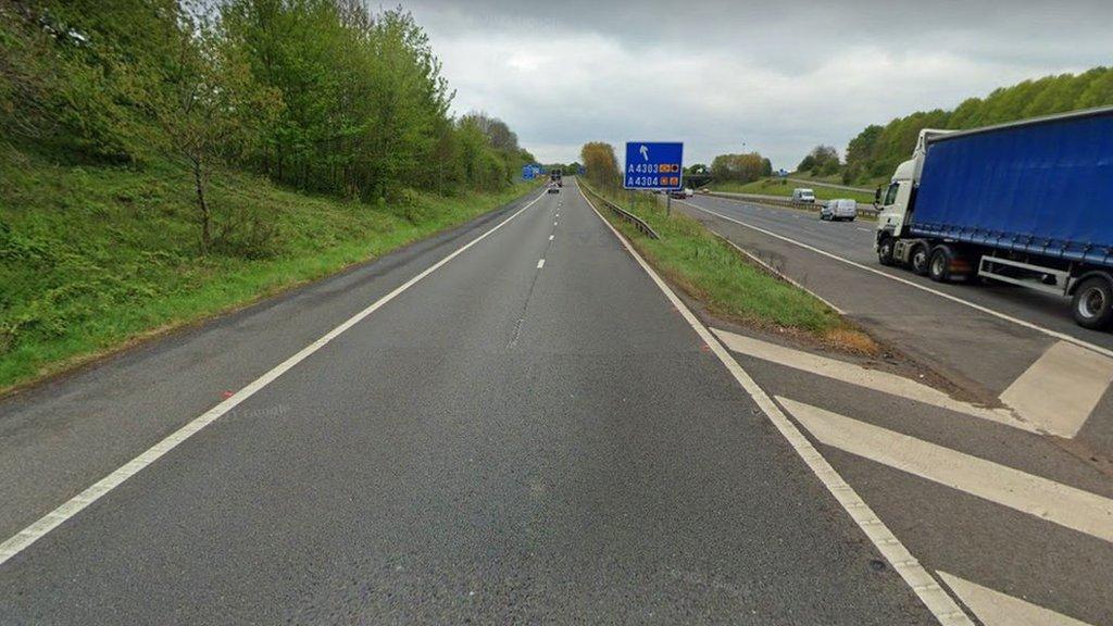 M1 at junction 20 near Lutterworth, Leicestershire