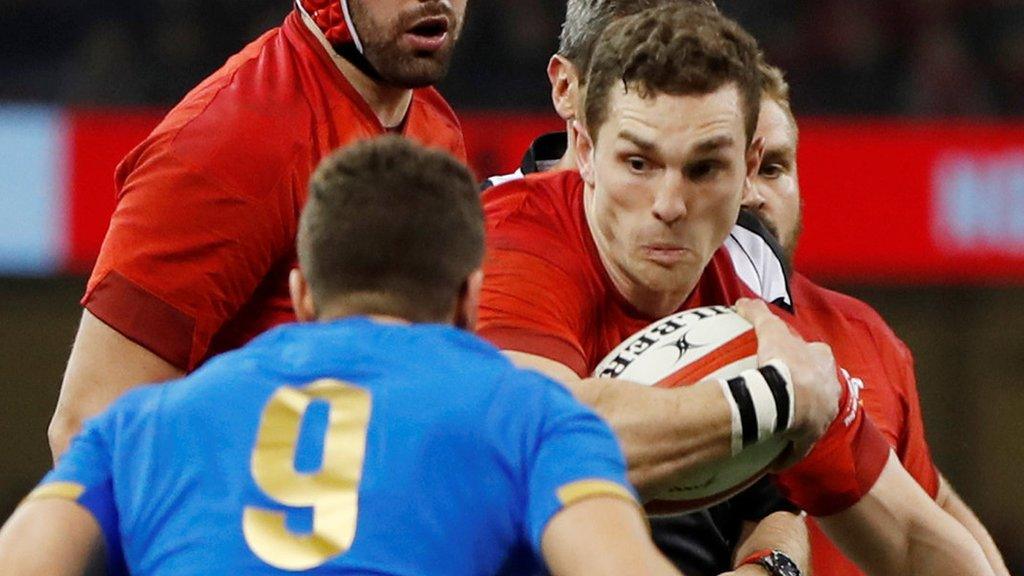 George North on the attack for Wales