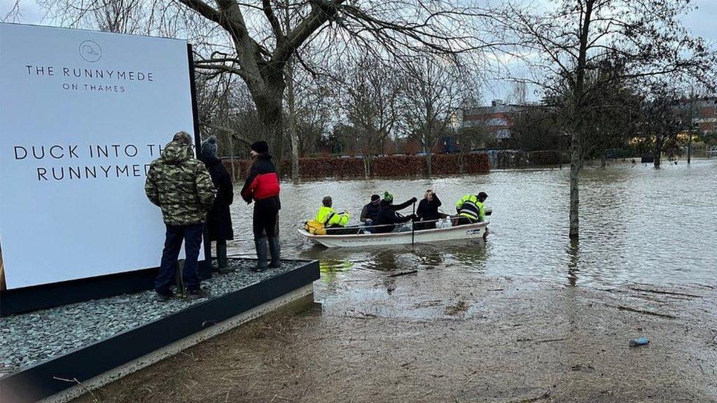 Runnymede Hotel staff in boat