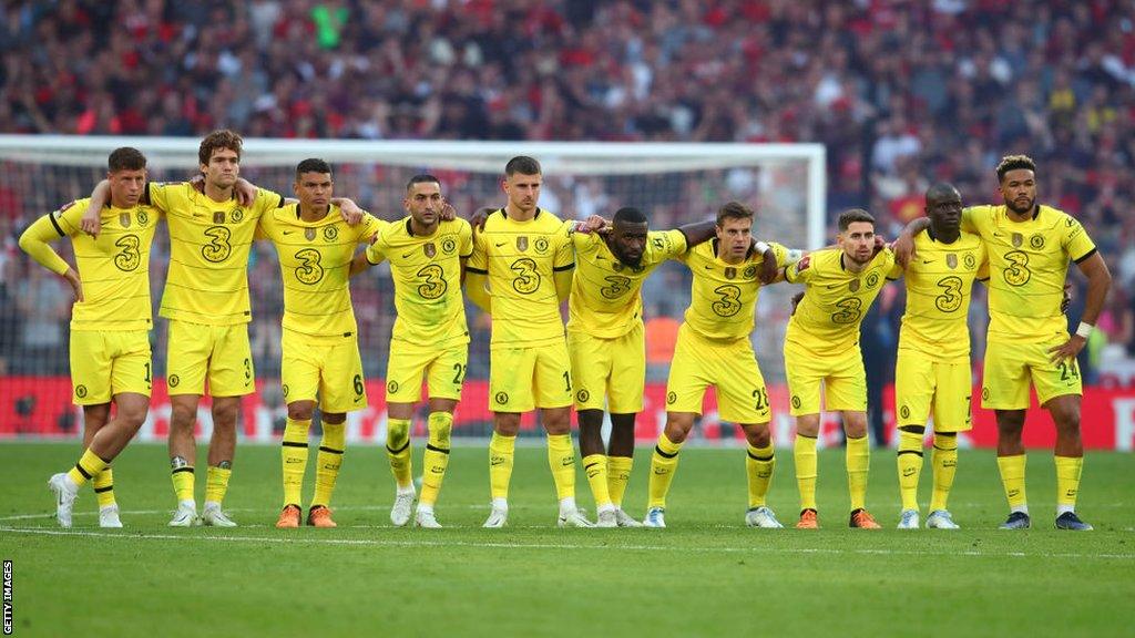 Chelsea watch on during the penalty shoot out against Liverpool