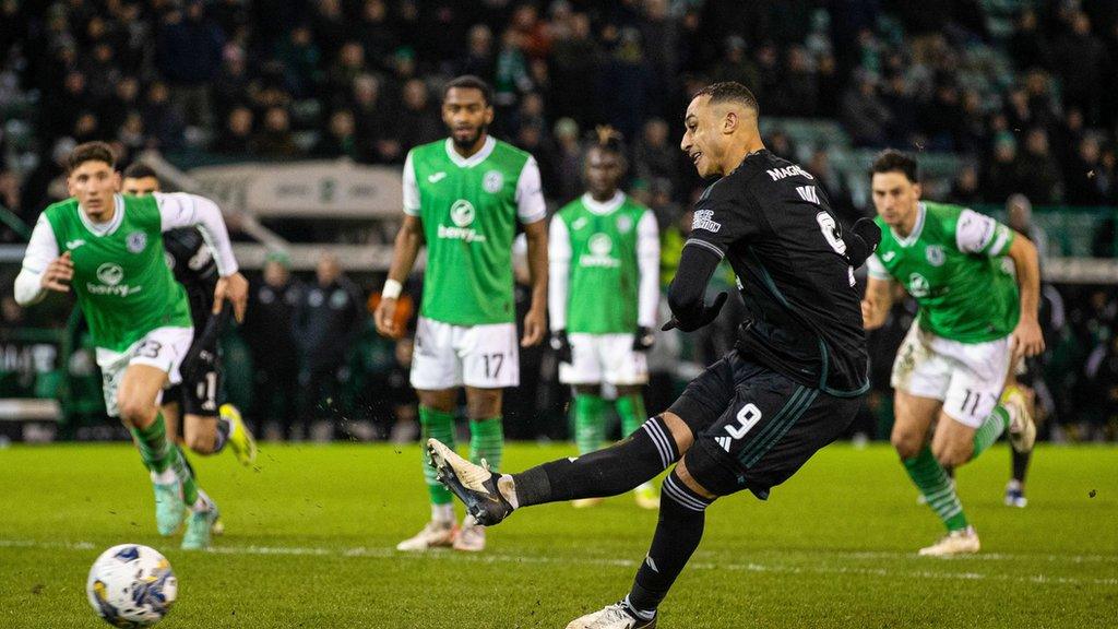 Adam Idah scored two penalties on his first start for Celtic