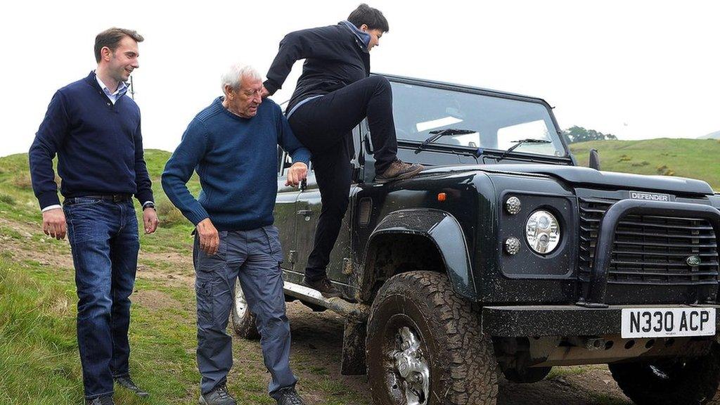 Ruth Davidson poses on Land Rover