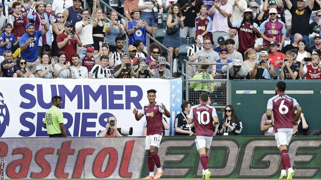 Ollie Watkins celebrating his goal