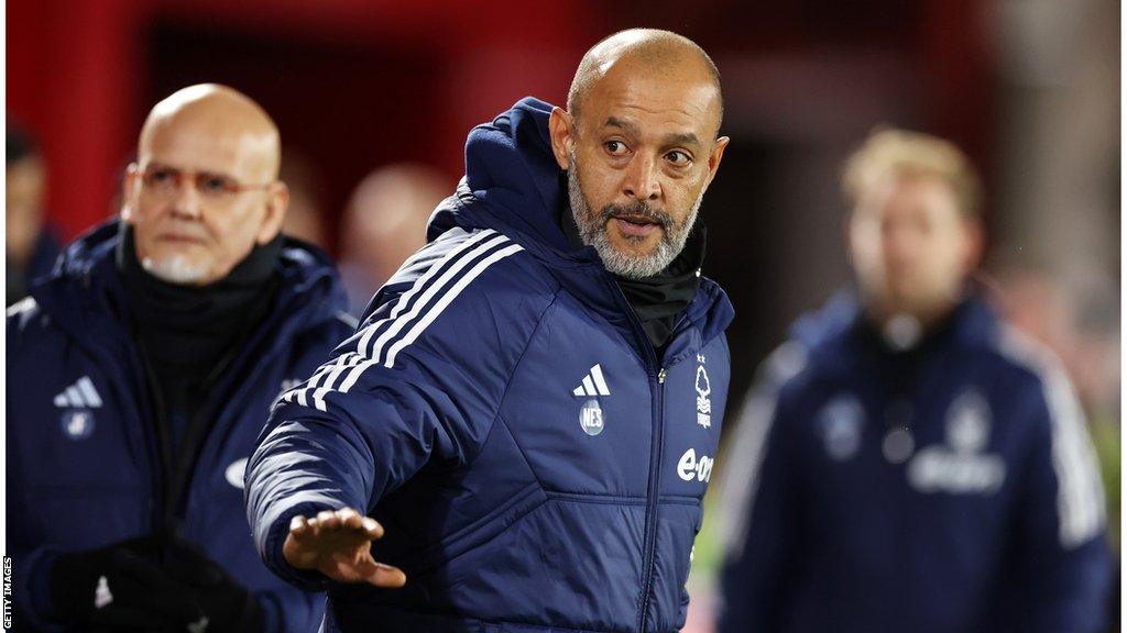 Nottingham Forest manager Nuno Espirito Santo gestures