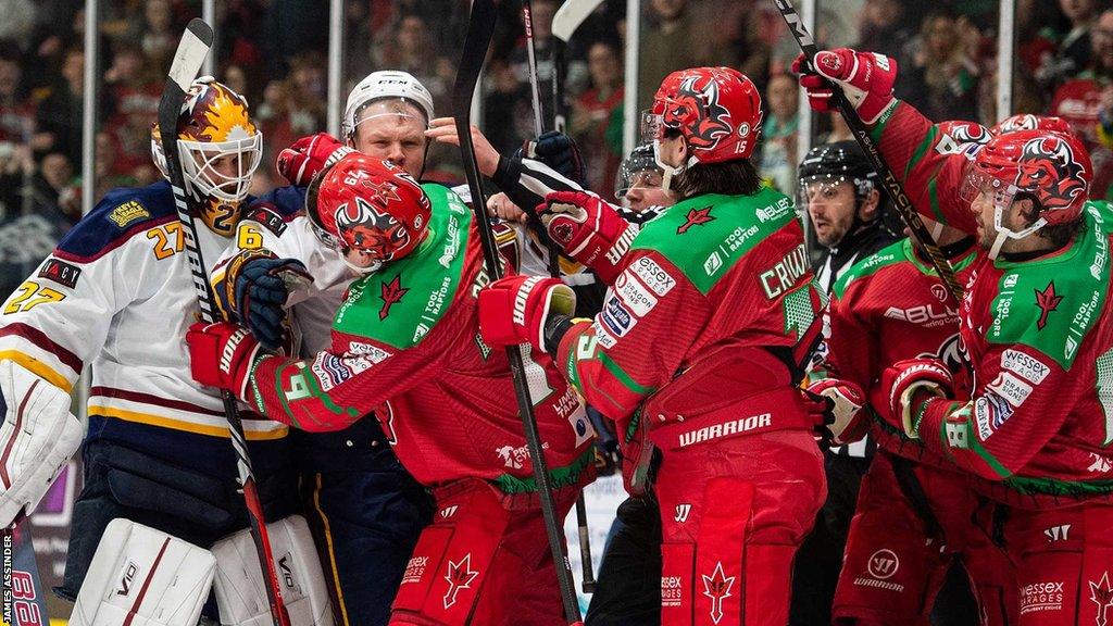 Cardiff Devils v Guildford Flames fighting