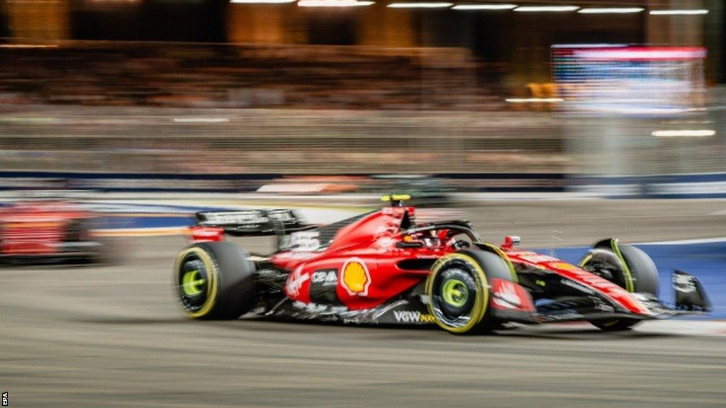 Carlos Sainz on track in Singapore