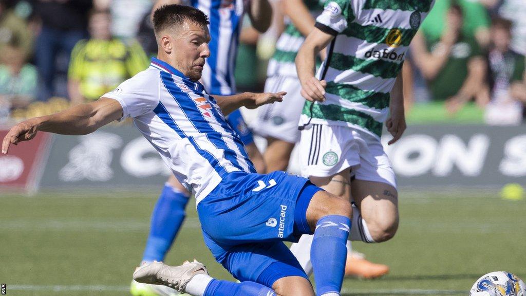 Brad Lyons in action against Celtic