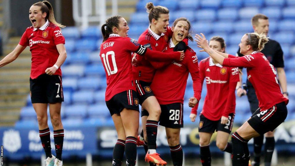 Rachel Williams celebrates against Reading