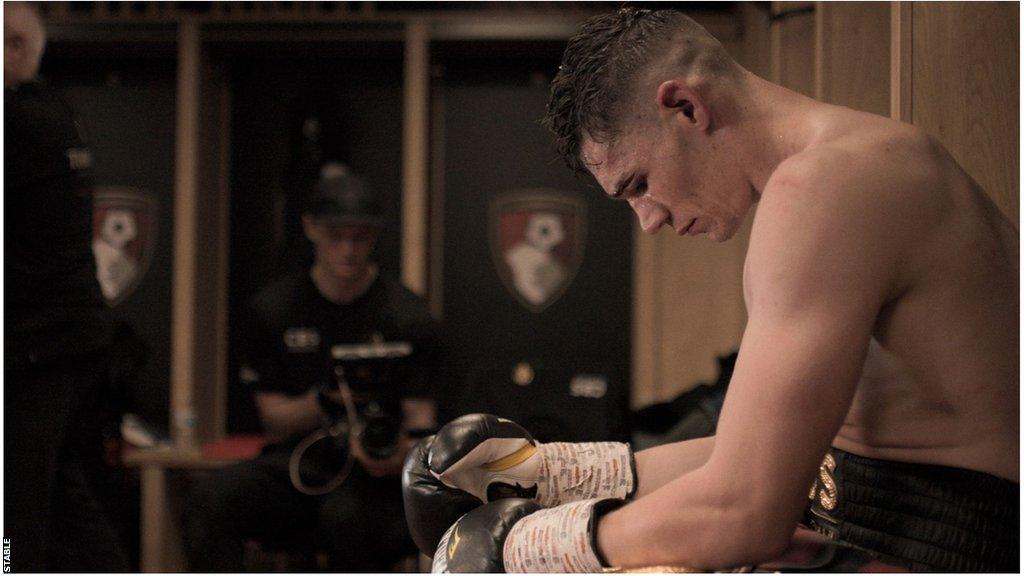 Billam-Smith in dressing room ahead of Okolie fight.