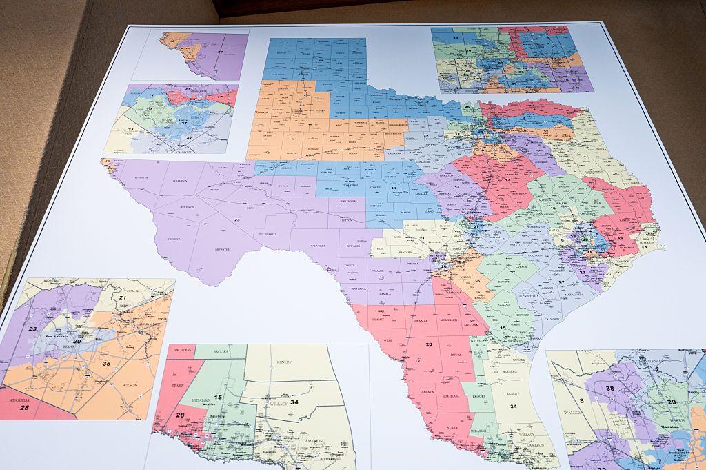 A map showing the new districts in Texas