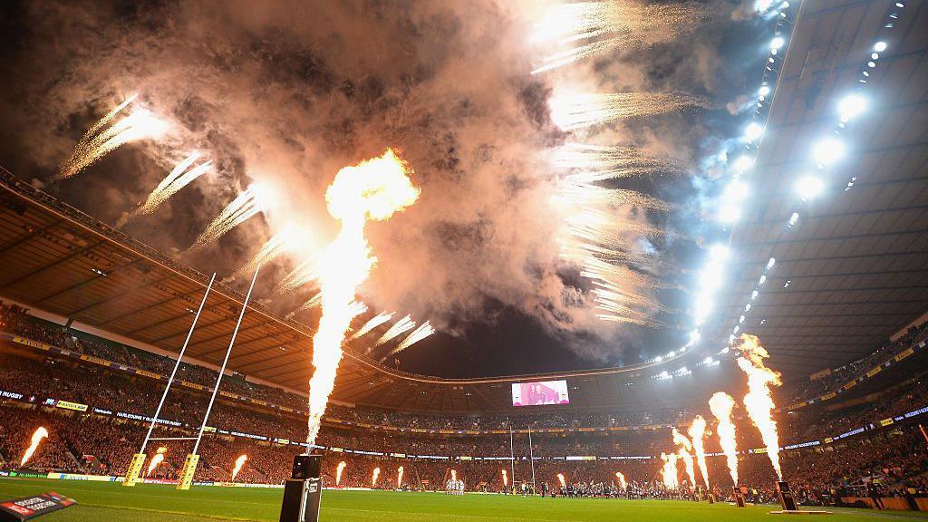 Fireworks explode at Twickenham before Big Game