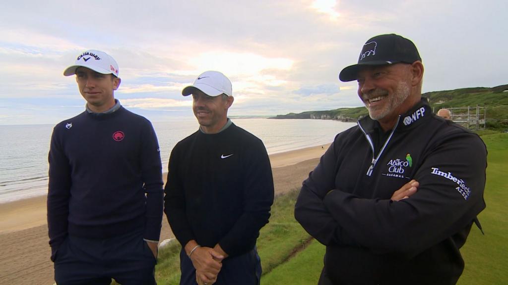 Watch: McIlroy, Clarke and McKibbin play Portrush