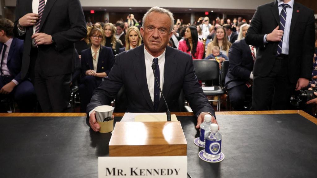 US health secretary pick RFK Jr defends vaccine stance as protesters disrupt hearing