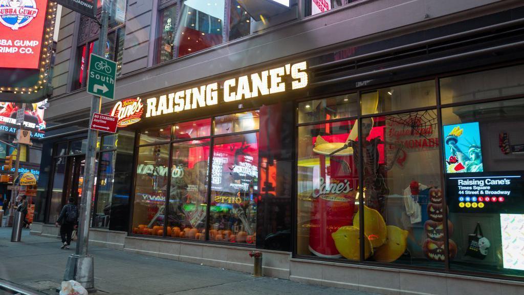 Times Square's Raising Cane's restaurant, seen in a 2024 photo