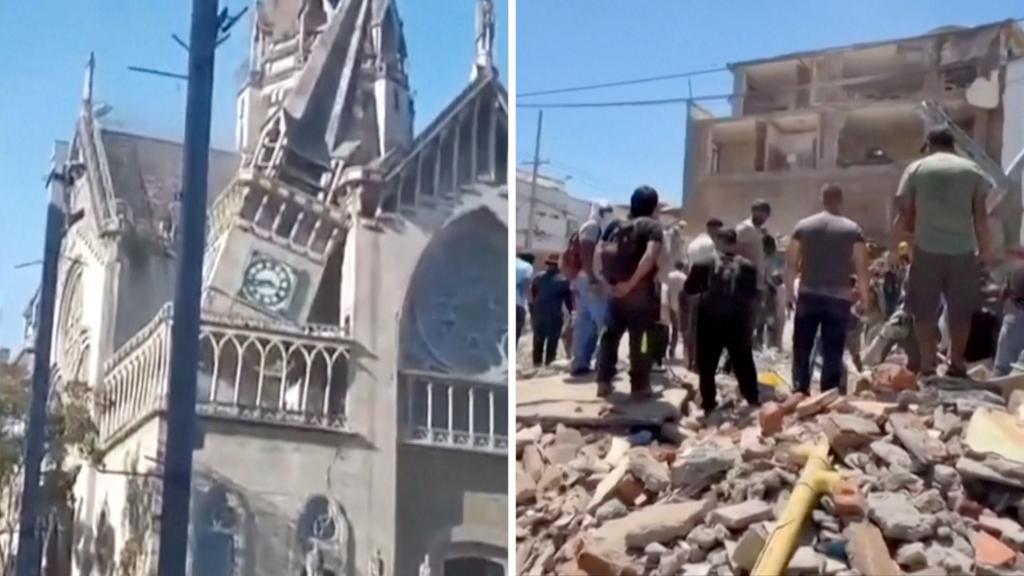Watch: Moment powerful earthquake shakes Colombia and crumbles buildings