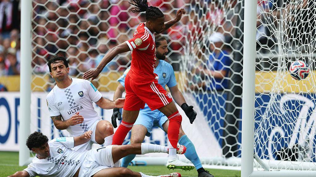 Bayern Munich's Michael Olise scores for Bayern Munich against Auckland City at the Club World Cup
