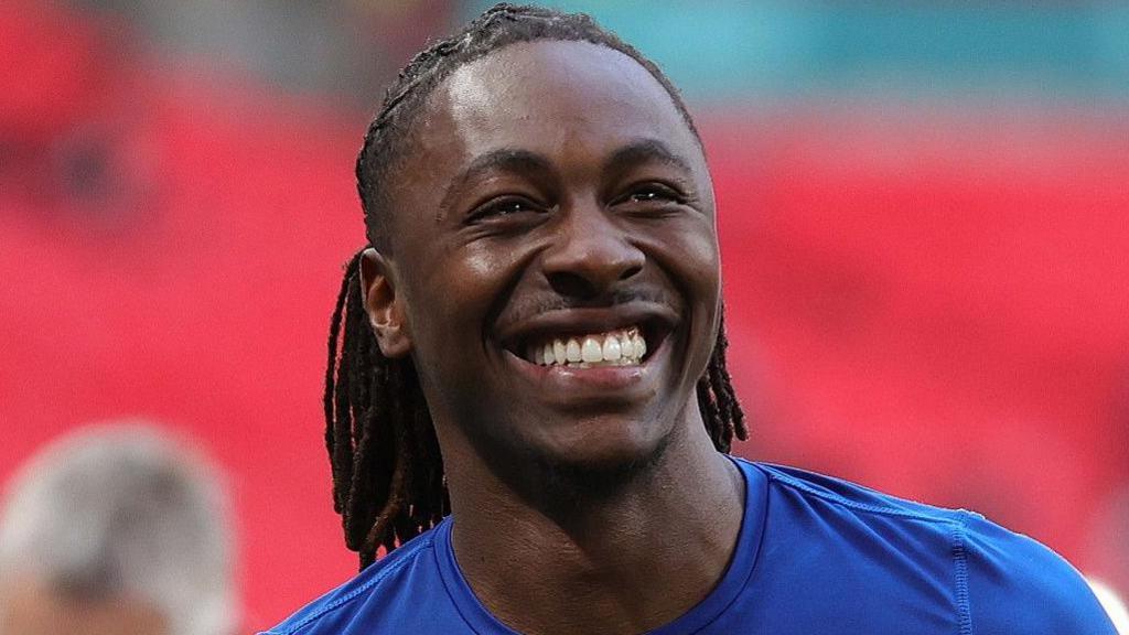 Eberechi Eze celebrates after Crystal Palace reach the FA Cup final
