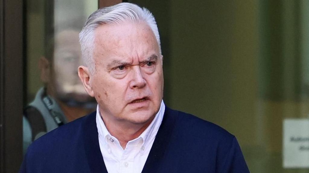 Former BBC newsreader Huw Edwards leaves Westminster Magistrates Court in central London after he was sentenced over child sexual abuse images