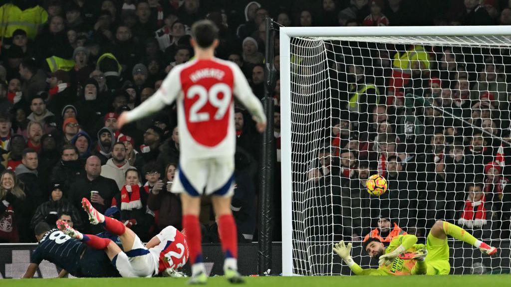 Youri Tielemans scores against Arsenal