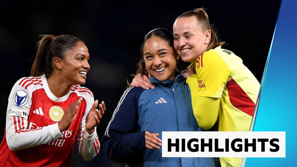 Women's Champions League: Quarter-final second leg Highlights Chelsea 1-0 Arsenal - Arsenal win 3-2 on aggregate