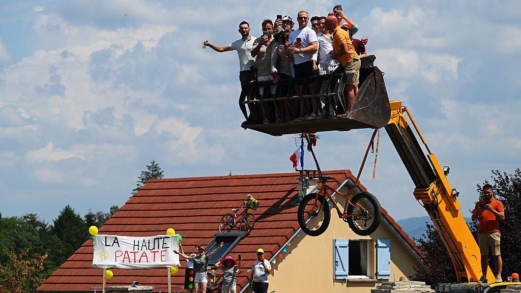 Fans watch stage 13 of the Tour de France