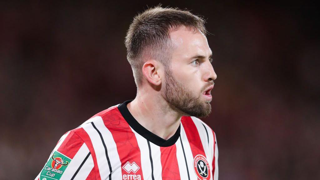 Rhys Norrington-Davies in action for Sheffield United earlier this season