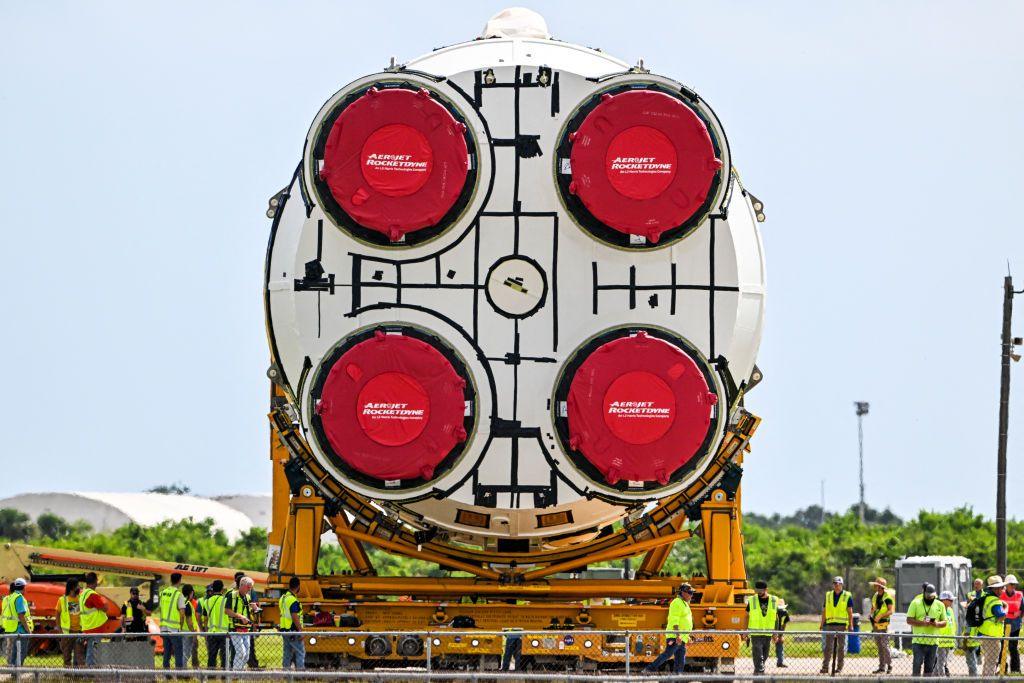The Artemis II rocket core stage. 