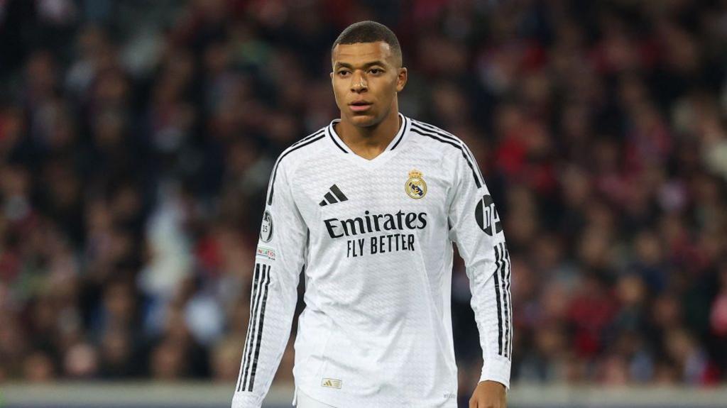 Kylian Mbappe during Real Madrid's 1-0 defeat to Lille in the Champions League on Wednesday.