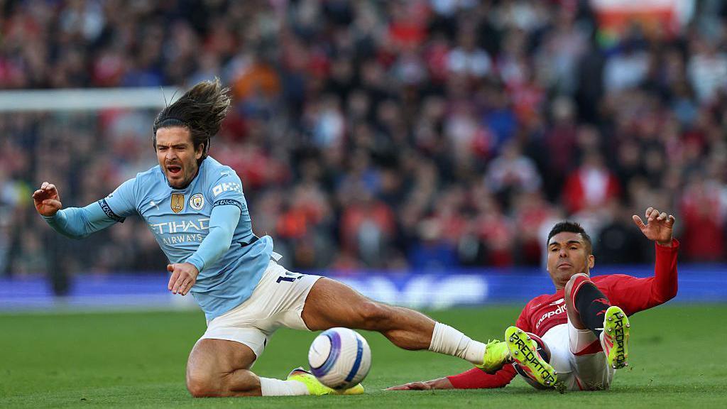 Casemiro tackles Jack Grealish