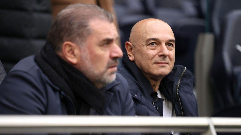 Daniel Levy and Ange Postecoglou at Tottenham Hotspur Stadium