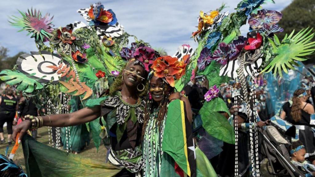 RJC Dancers wearing Banyan costumes at Leeds Carnival 2025