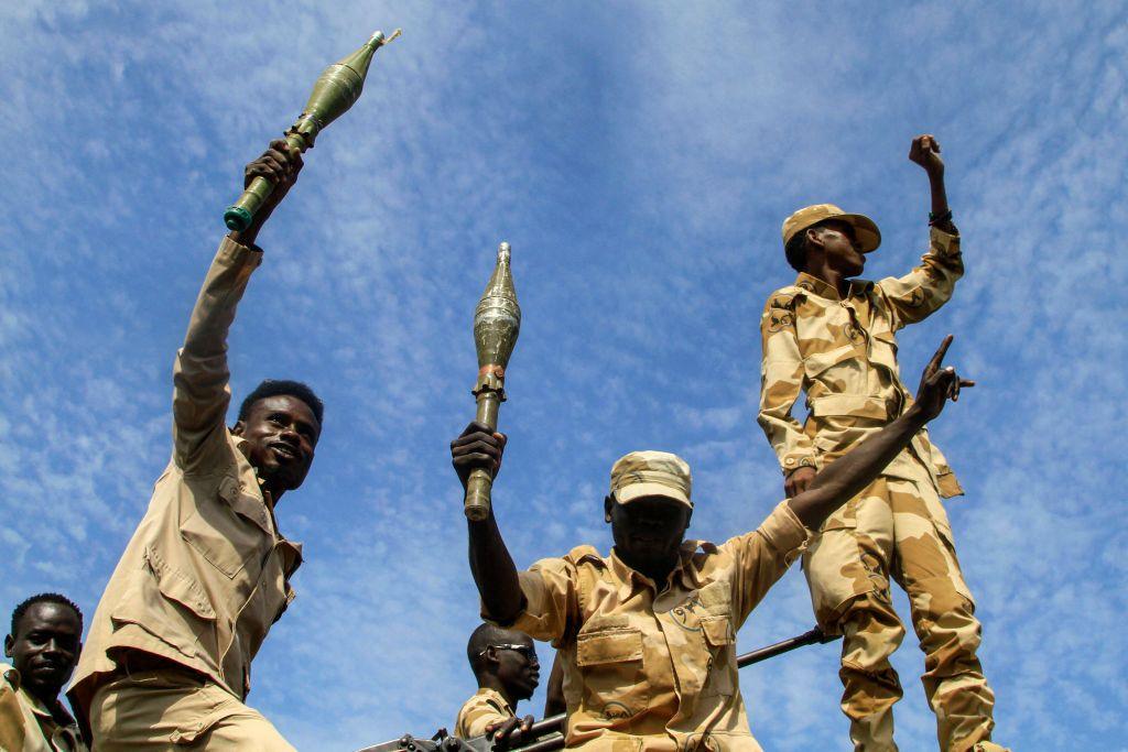 New members of Sudan's Gedaref State Police Department attend a graduation ceremony in Gedaref city in the east of the war-torn country, on 5 September 2024