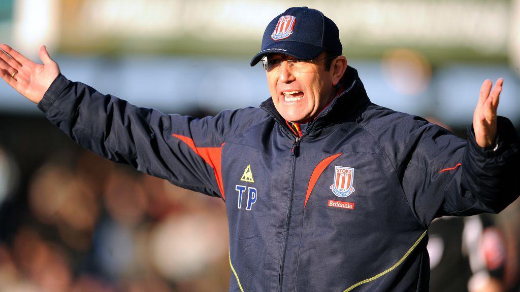 An FA Cup low, at Victoria Park. Pulis shows his frustration as his Stoke side crash out in the third round against League One Hartlepool, who were 41 places below them in the League