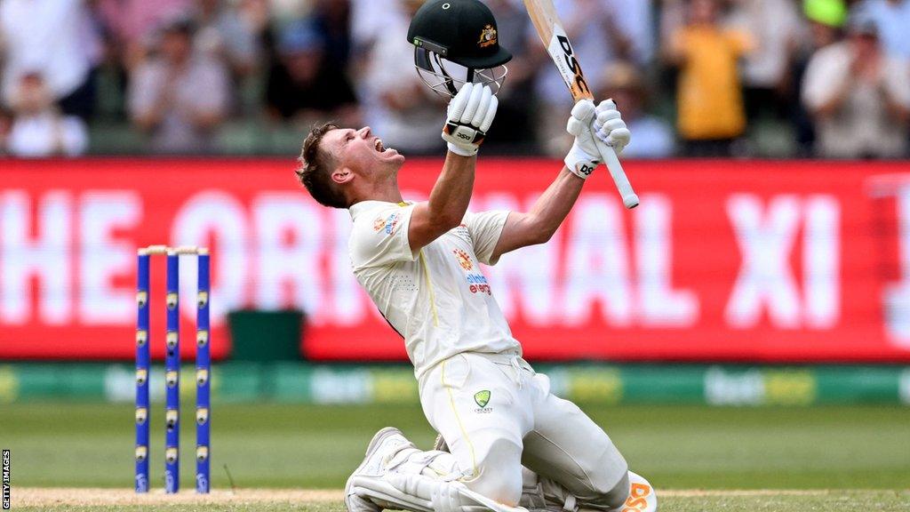 David Warner celebrates his double century