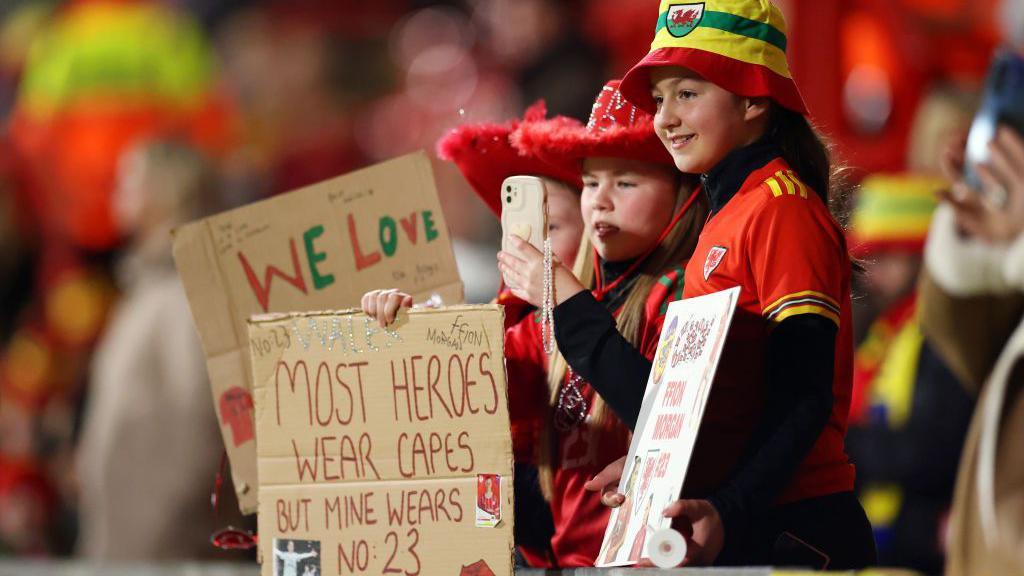 Young Wales fans in Dublin