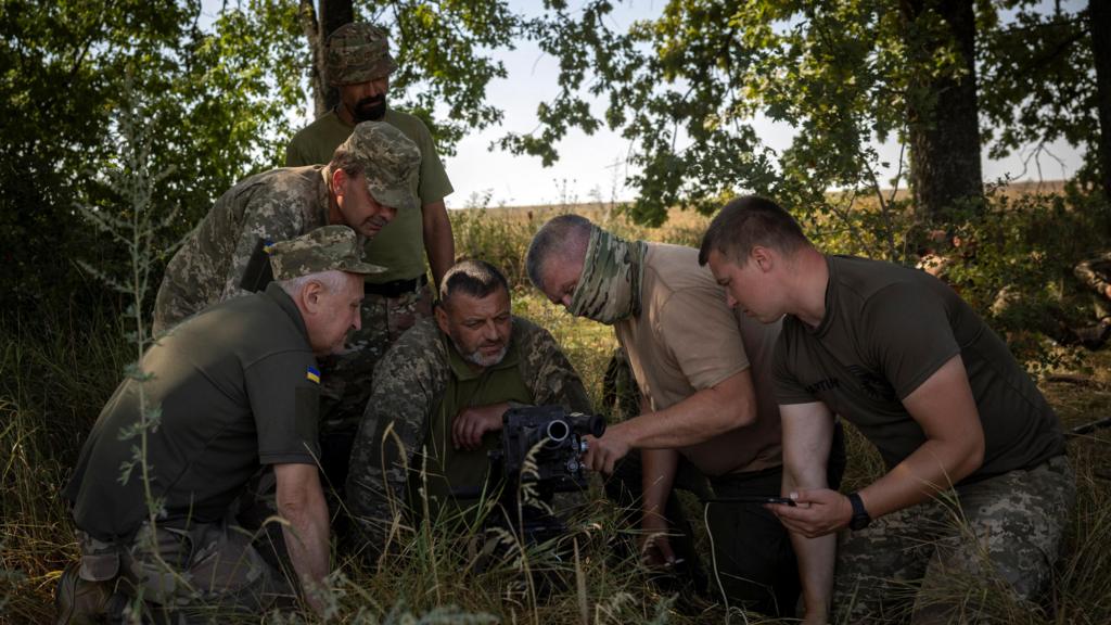 Soldiers of Ukraine's 22nd Separate Mechanised Brigade take part in an exercise in the Sumy region near the Russian border, amid Russia's attack on Ukraine, August 17, 2024