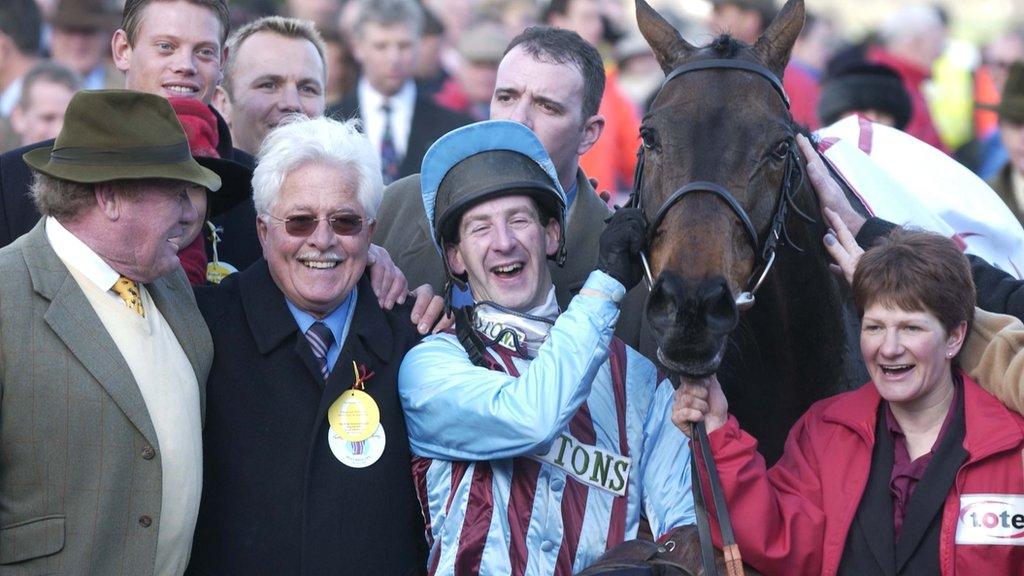 Jim Lewis, second left, with jockey Jim Culloty and Best Mate