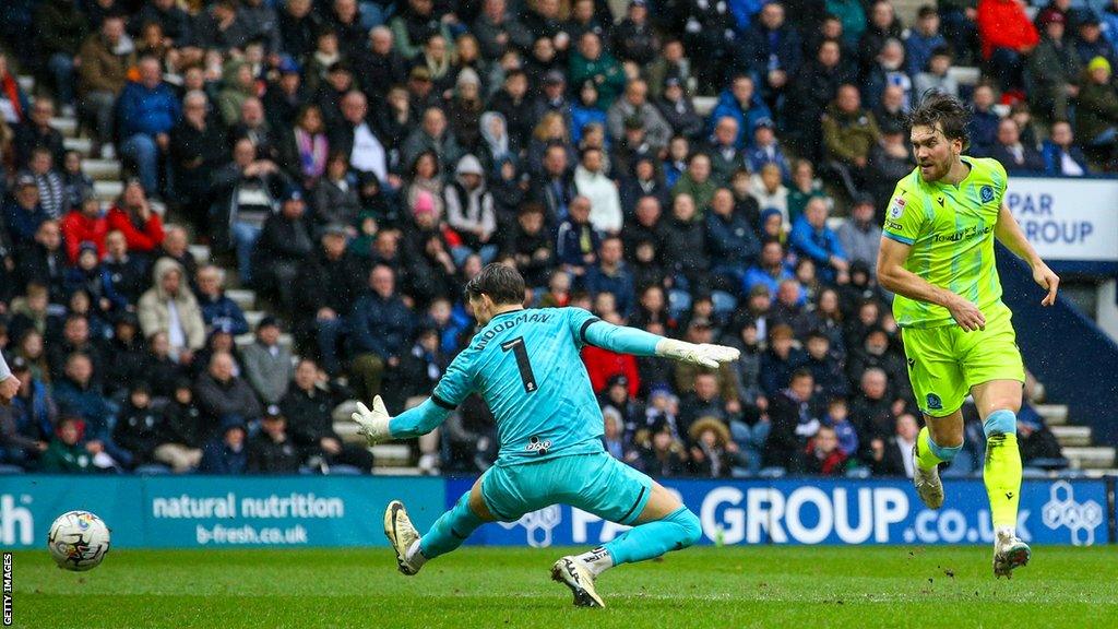 Sam Gallagher scores for Blackburn against Preston