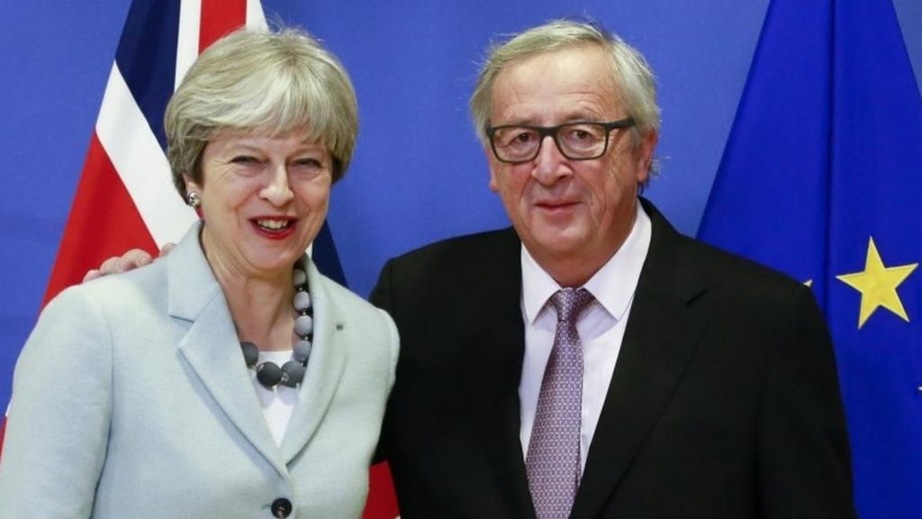 Theresa May and Jean-Claude Juncker