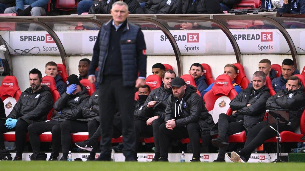 Tony Mowbray and Wayne Rooney at Sunderland-Blues game at the Stadium of Light