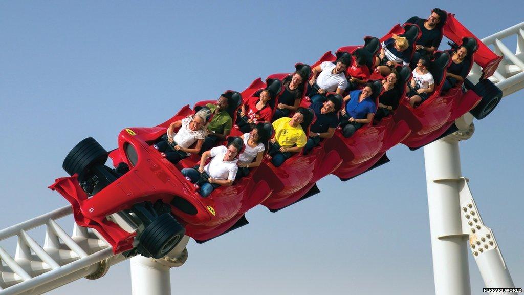 The Formula Rossa ride at Ferrari World in Abu Dhabi