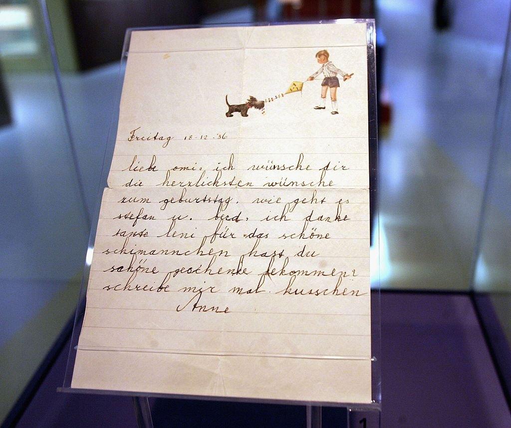 A letter written by Anne Frank.