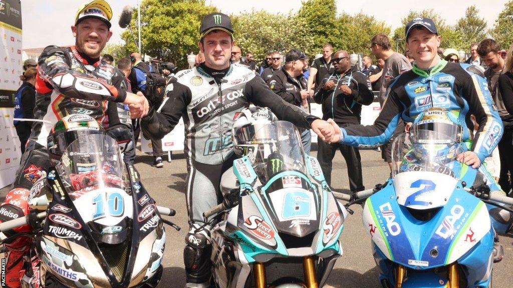 Peter Hickman, Michael Dunlop and Dean Harrison