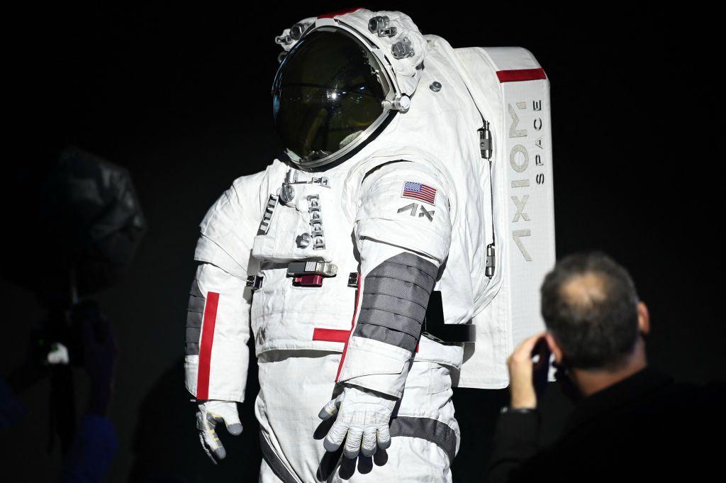 Axiom/Prada presentation of the Axiom Extravehicular Mobility Unit space suit in 2024