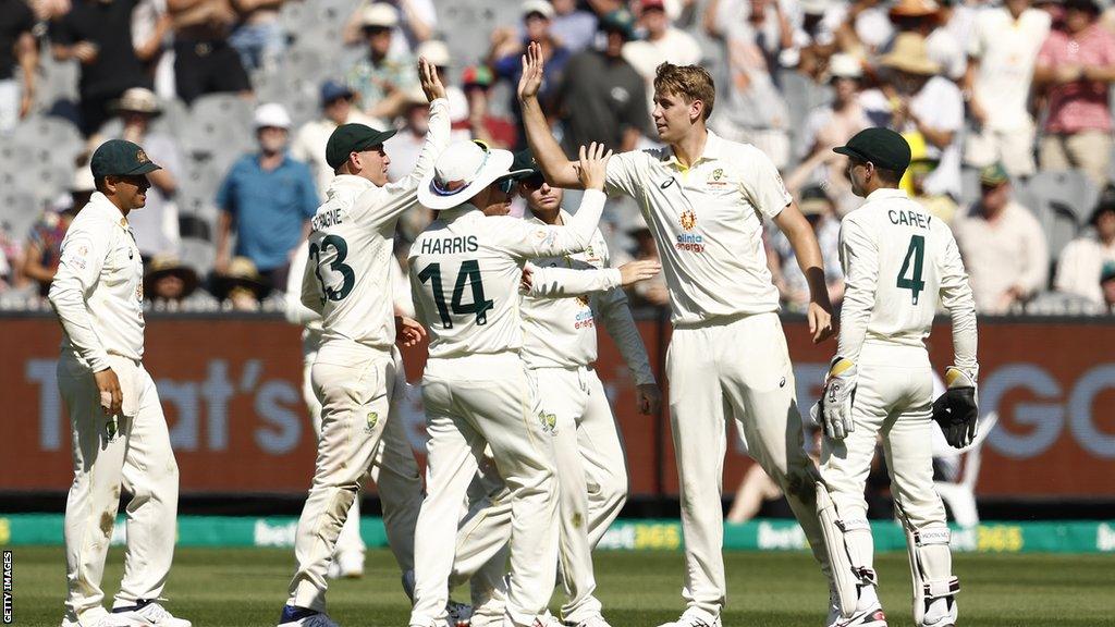 Cameron Green celebrating a wicket