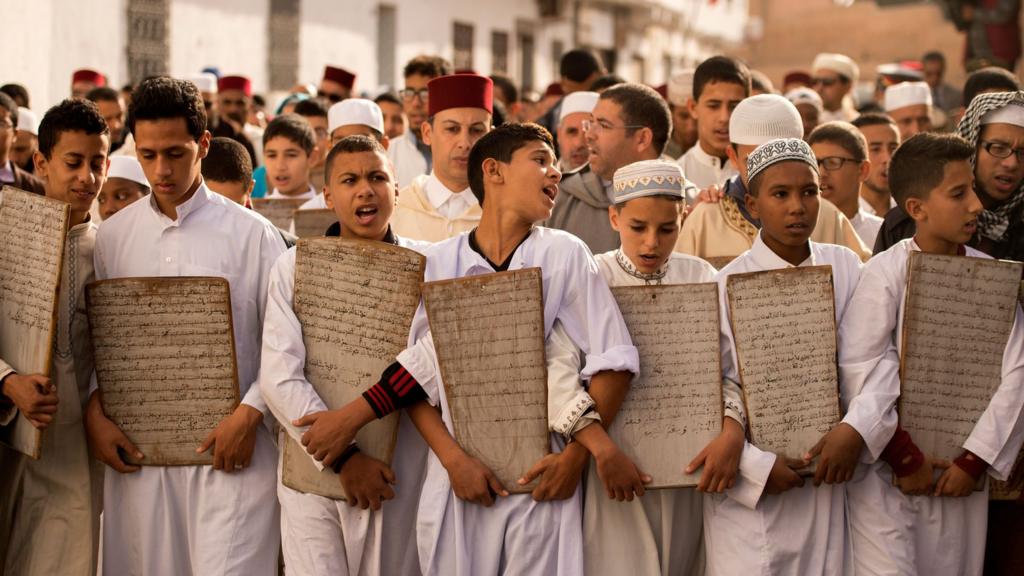 Moroccan children head to the Great Mosque of Sale to pray for rain on November 24, 2017 near the capital of Rabat. Parched Morocco which is heavily dependent on its agricultural sector is holding prayers for rain in mosques across the country under a royal decree. Like its Iberian neighbours to the north, Portugal and Spain, Morocco has suffered a severe shortage of rainfall since the end of the summer. Moroccan university studies show that temperatures have risen by up to 4 degrees Celsius since the 1960s and annual rainfall been on the decline.