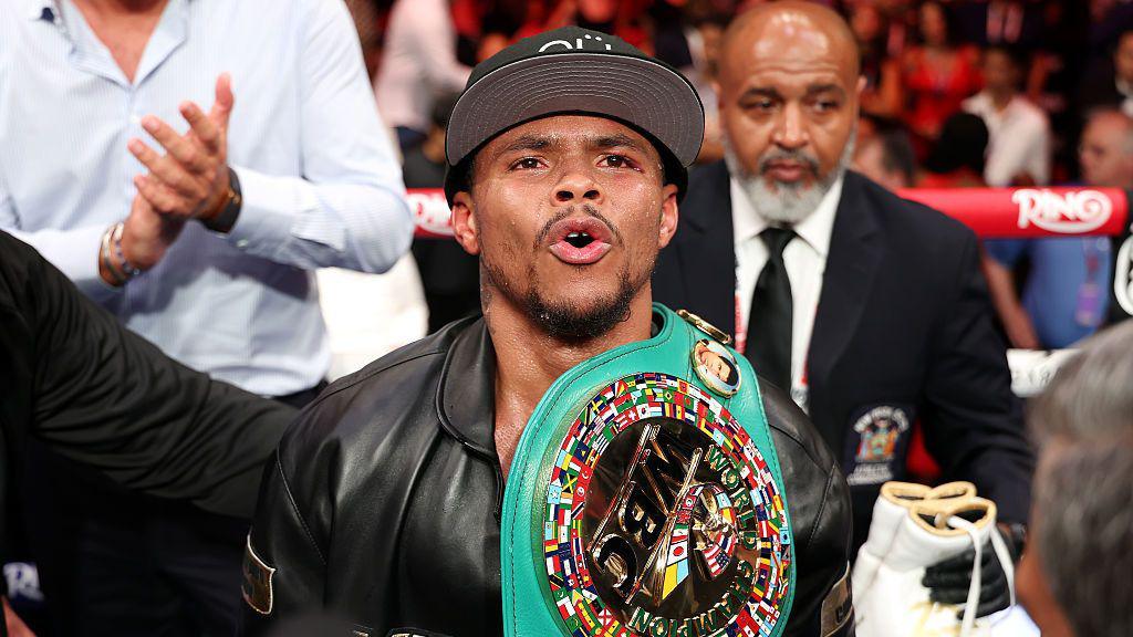 Shakur Stevenson celebrates beating William Zepeda in 2025