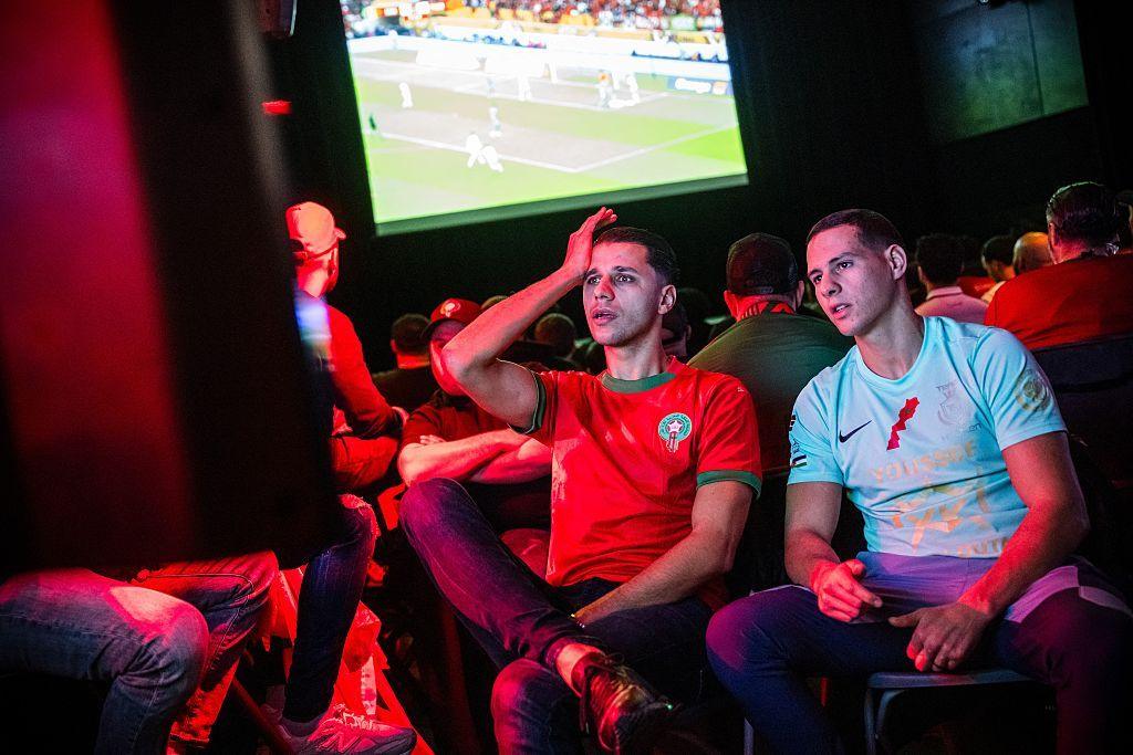 Fans gather at the Dynamo cultural venue to watch on a large screen the Africa Cup of Nations football final between Morocco and Senegal, in Eindhoven 