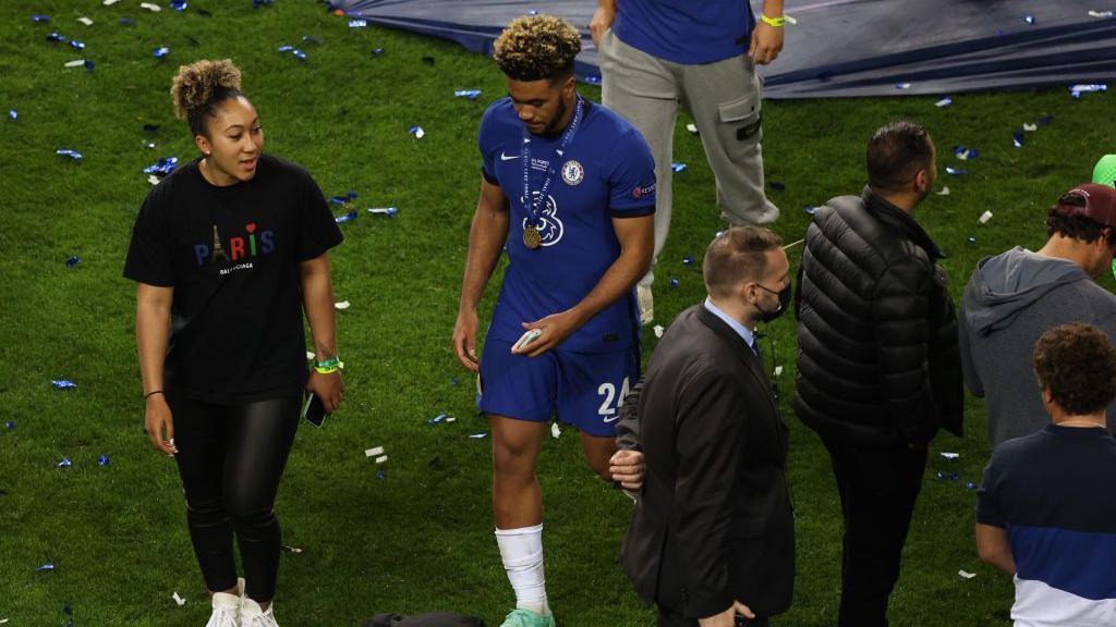 Reece James of Chelsea with sister Lauren James during the UEFA Champions League Final