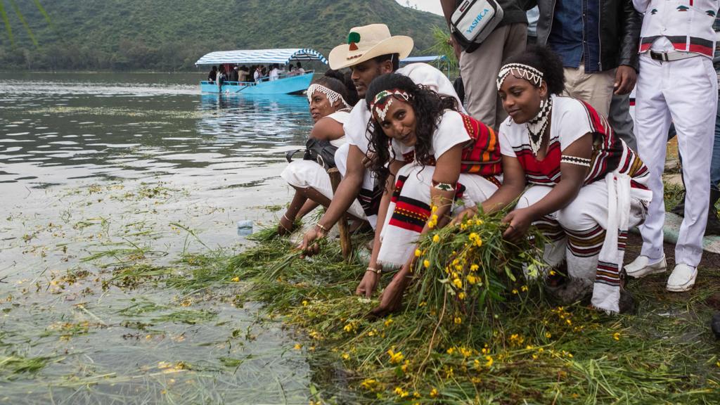 People at the Irrecha festival in Ethiopia - October 2017